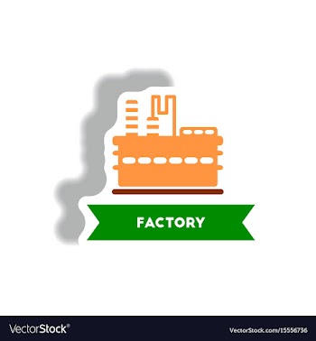 Stylish icon in paper sticker style building vector image
