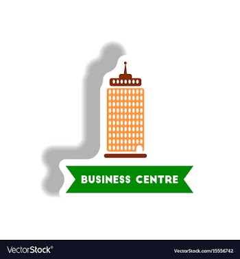 Stylish icon in paper sticker style building vector image
