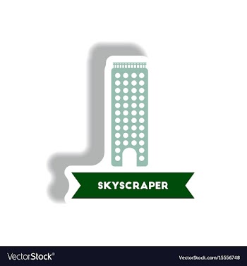 Stylish icon in paper sticker style building vector image