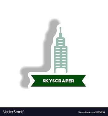 Stylish icon in paper sticker style building vector image