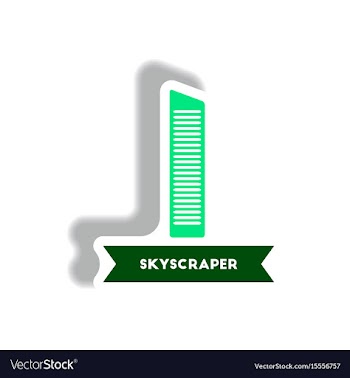 Stylish icon in paper sticker style building vector image
