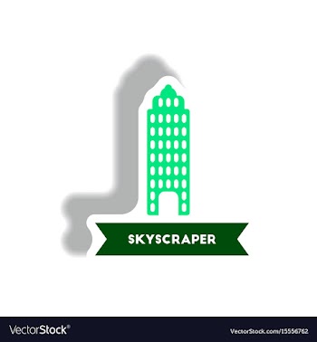 Stylish icon in paper sticker style building vector image