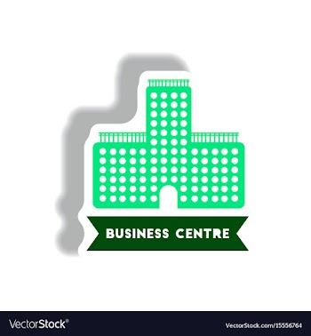 Stylish icon in paper sticker style building vector image