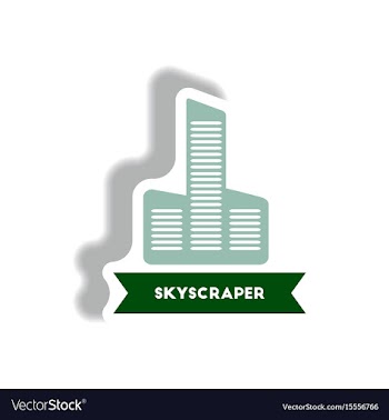Stylish icon in paper sticker style building vector image