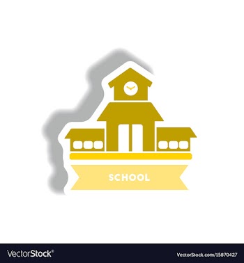 Stylish icon in paper sticker style building vector image