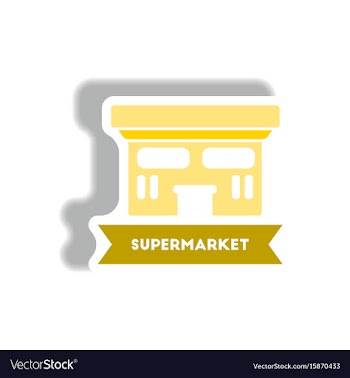 Stylish icon in paper sticker style building vector image