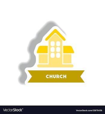Stylish icon in paper sticker style building vector image