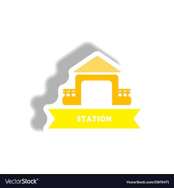 Stylish icon in paper sticker style building vector image