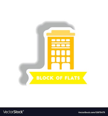 Stylish icon in paper sticker style building vector image