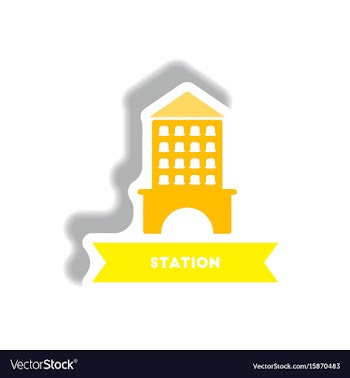 Stylish icon in paper sticker style building vector image