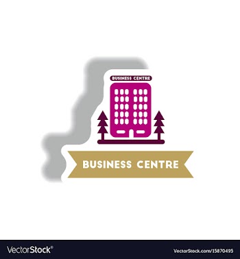 Stylish icon in paper sticker style building vector image