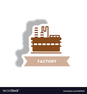 Stylish icon in paper sticker style building vector image