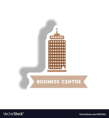 Stylish icon in paper sticker style building vector image