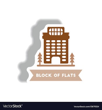Stylish icon in paper sticker style building vector image