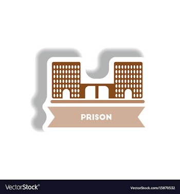 Stylish icon in paper sticker style building vector image