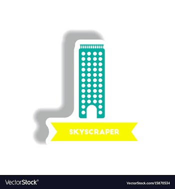Stylish icon in paper sticker style building vector image