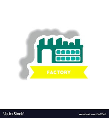 Stylish icon in paper sticker style building vector image