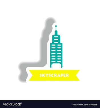 Stylish icon in paper sticker style building vector image