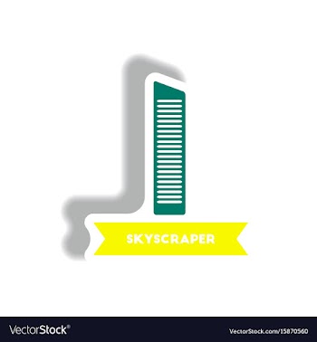 Stylish icon in paper sticker style building vector image