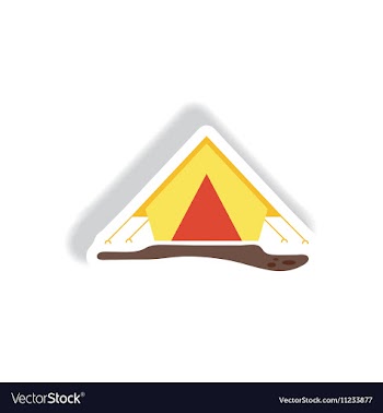 Stylish icon in paper sticker style camp tourist vector image