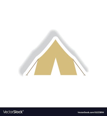 Stylish icon in paper sticker style camp tourist vector image