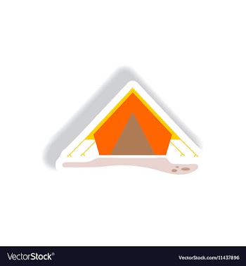 Stylish icon in paper sticker style camp tourist vector image