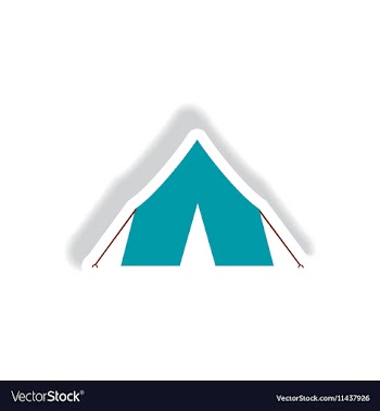 Stylish icon in paper sticker style camp tourist vector image