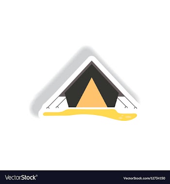 Stylish icon in paper sticker style camp tourist vector image