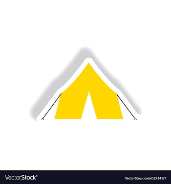 Stylish icon in paper sticker style camp tourist vector image