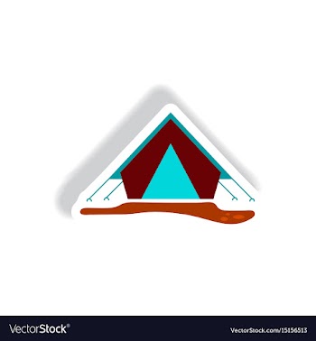 Stylish icon in paper sticker style camp tourist vector image