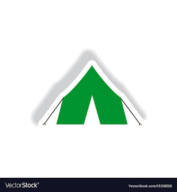 Stylish icon in paper sticker style camp tourist vector image