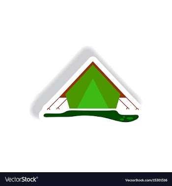 Stylish icon in paper sticker style camp tourist vector image
