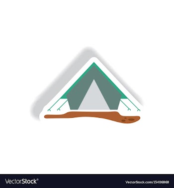 Stylish icon in paper sticker style camp tourist vector image