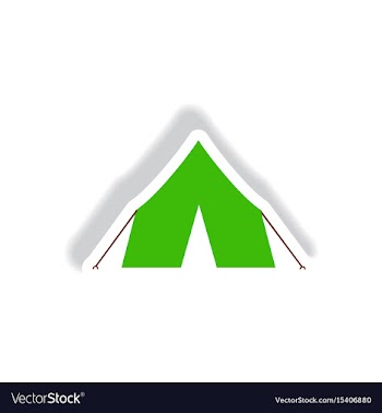 Stylish icon in paper sticker style camp tourist vector image