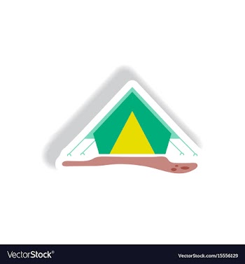 Stylish icon in paper sticker style camp tourist vector image