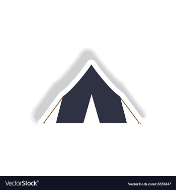 Stylish icon in paper sticker style camp tourist vector image