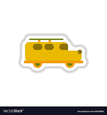 Stylish icon in paper sticker style car vector image