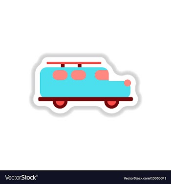 Stylish icon in paper sticker style car vector image