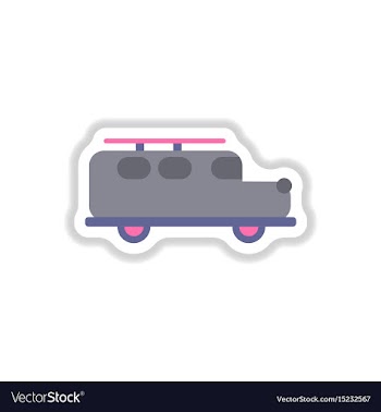 Stylish icon in paper sticker style car vector image