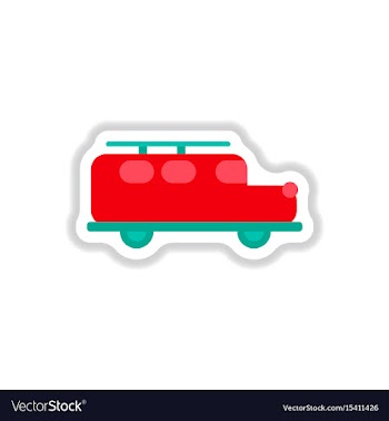 Stylish icon in paper sticker style car vector image