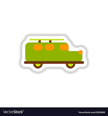 Stylish icon in paper sticker style car vector image