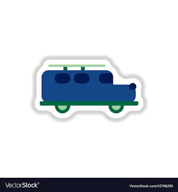 Stylish icon in paper sticker style car vector image