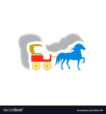 Stylish icon in paper sticker style carriage with vector image