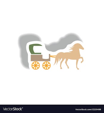Stylish icon in paper sticker style carriage with vector image