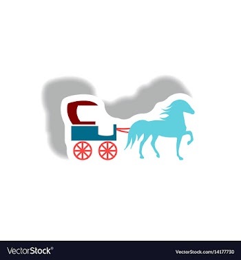 Stylish icon in paper sticker style carriage with vector image