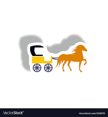Stylish icon in paper sticker style carriage with vector image