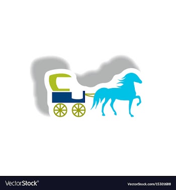 Stylish icon in paper sticker style carriage with vector image
