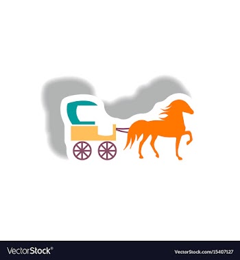 Stylish icon in paper sticker style carriage with vector image