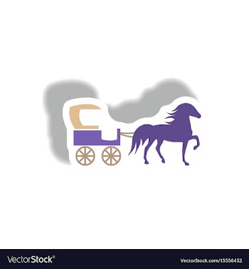 Stylish icon in paper sticker style carriage with vector image
