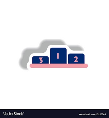 Stylish icon in paper sticker style championship vector image